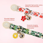 Cat Collar, 2Pack Flower Cats Collars-Cute Summer Breakaway Cat Collar with Bell & Pendant, Pretty Flower Kitten Collars with Safety Buckle for Girl & Boy Cats, 7-12Inch