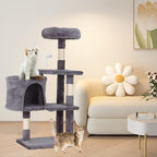FDW | 36" Cat Tree Tower | Light Gray | Multi-Level Indoor Activity Center with Sisal Scratching Posts, Condos, Plush Perches, Hanging Cat Toys | Sturdy, Easy to Assemble | for Kittens & Adult Cats