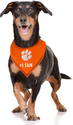 Pets First NCAA Clemson Tigers Personalized Tie Bandana for Dogs, Size Small/Medium. Custom Dog Bandana Scarf Bib for Pet Cat Dog