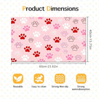 Puppy Paw Print Pet Feeding Mat 24x16 Inch Cute Pet Feeding Area Mat Pet Food Mat Pet Mats for Food and Water Dog Mat for Food and Water Indoor Feeding Corner Kitchen Floor Decor