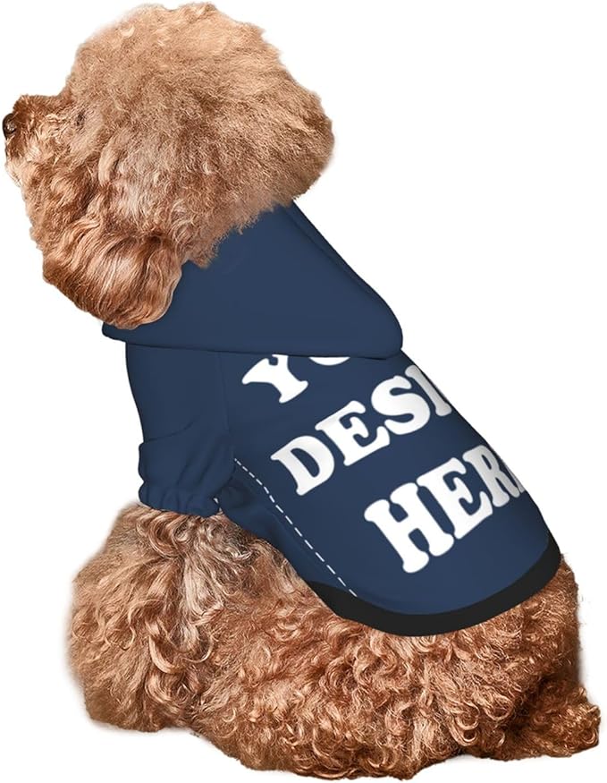 Dog Costume, Custom Dog Hoodie, Dog Name Costume Holiday Pet Pajamas Outfit, Personalized Pet Coat Costumes for Small Medium Large Dogs and Cats for Winter, Navy, XS