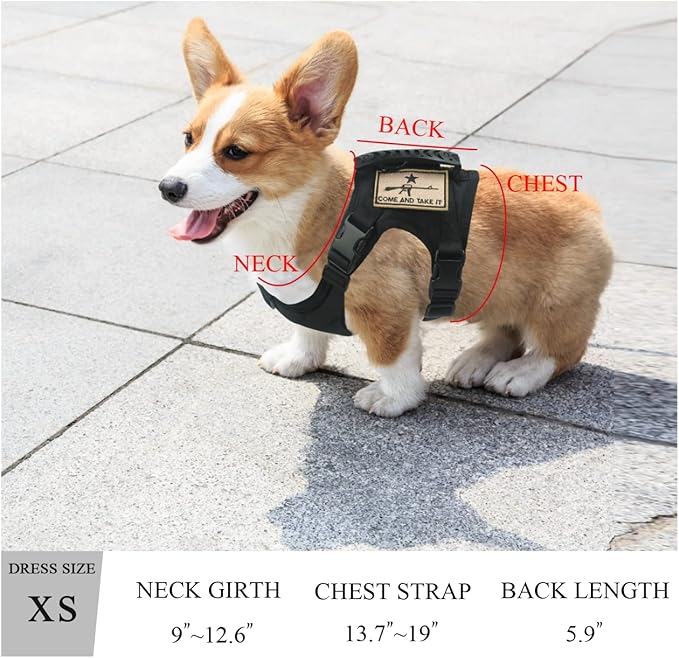 Tactical Dog Training Harness Outdoor Working Vest Adjustable Military MOLLE Dog Vest Harness with Rubber Handle