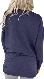 Akihoo Womens Casual Long Sleeve Tunic Tops Crew Neck Shirt Blouses