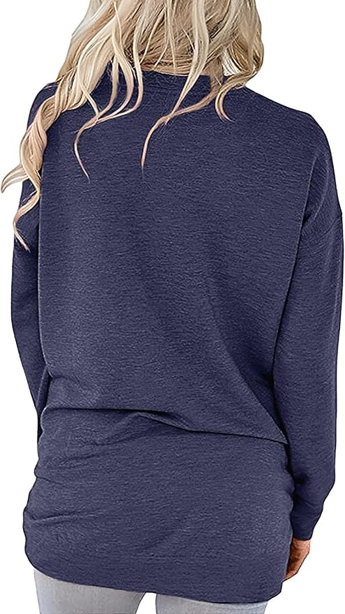 Akihoo Womens Casual Long Sleeve Tunic Tops Crew Neck Shirt Blouses