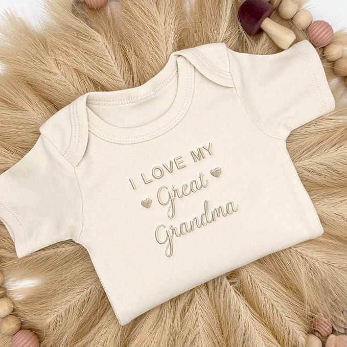 COUPLEHOODIES Personalized Baby Onesie Bodysuit – Custom Embroidery Gift for Pregnancy Reveal Baby Shower or First Grandchild