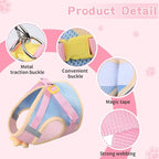 Cat Harness and Leash Set for Walking Escape Proof, Adjustable Kitten Harness Breathable Mesh with Reflective Strips Harness with Flower for Kitty Puppy Bunny
