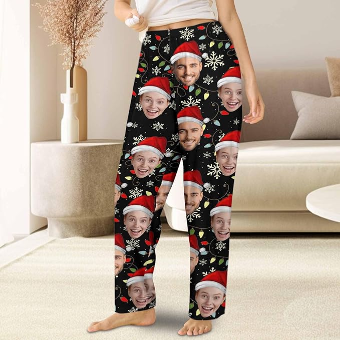Customized Face Pajama Custom Pajama Pants with Photo for Women Mom