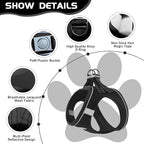 Soft Mesh Dog Harness and Leash Set, No Pull Puppy Harness and Leash Set, Reflective Step in Harness for Small Medium Dogs, Easy Walk Escape Proof Vest Harnesses (Black, S)