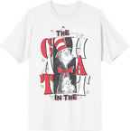 The Cat in The Hat Cat & Stars Adult White Crew Neck Short Sleeve T-Shirt