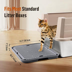 Large Cat Litter Box Step Mat, 16.5"x11.2" Cat Ramp Stairs, Cat Litter Catcher for Self-Cleaning Litter Box, Cats Pedal Step Stool Ideal for Kitten & Older Cats (Dark Grey)