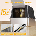 Stainless Steel Litter Box with Lid, XL Closed Metal Litter Box Modular Design with Flip Lid Fits All Cats, Extra Large Covered High Sided Cat Box, Scoop, Non-Sticky, Easy Cleaning (Black)