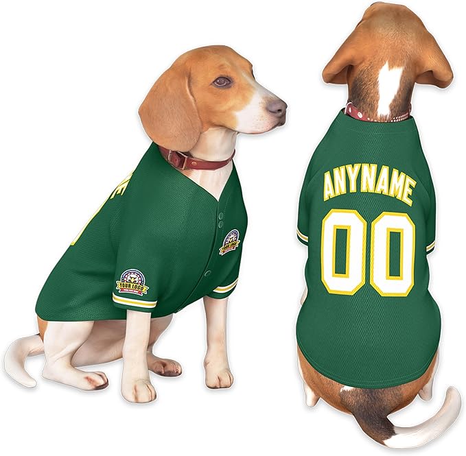 Custom Dog Baseball Jersey with Name Number Logo for Small Pet Dogs-Personalized Dog Shirts