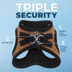 Best Pet Supplies - All Weather Mesh / Plush, Reflective, No Pull Harness for Small, Medium Dogs, Cats - Secure with Hook & Loop Fastener, Buckle, Double D-Rings - Beige Plush, XL