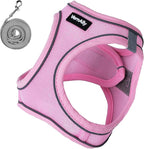 Sparkly Dog Harness Small Sized and Leash Set for Small Dogs Cats,Pink S Puppy Harness, Step in Soft Dog Reflective Vest, Breathable Mesh Pet Harness. (Pink, M)