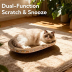 3 Pack Large Cat Scratcher Cardboard, Oval Cat Scratcher Bed Cat Scratch Pad Board Lounge Couch for Indoor Cats Bowl Shaped Cat Scratching Post Nest for Cats Grinding Claw Furniture Protector