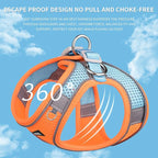 AIITLE Dog Harness, No-Pull Cat Harness with a Leash, Adjustable Reflective Dog Vest, Cat Harness Escape Proof, Outdoor Walking, Running,Training for Extra Small Dogs and House Cats Orange XXXS