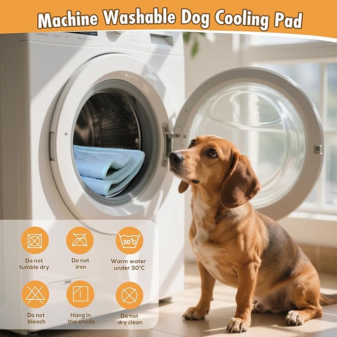 Cooling Mat for Dogs Thicken Pad for Cats,Rabbit&Medium,Large Dogs Internal Arc-Chill Cool Fiber Dog Cooling Mat Non-Slip Washable Summer Pet Outdoor Bed