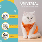 Avont Cat Recovery Suit - Kitten Onesie for Cats After Surgery, Cone of Shame Alternative Surgical Spay Suit for Female Cat, Post-Surgery or Skin Diseases Protection -Tie-dye Orange(M)