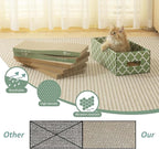 MECOOL Cat Scratching Board，5PC Cat Scratch Pad with Box，Reversible Corrugated Cat Scratcher Cardboard and Lounge Bed for Indoor Cats, Catnip