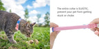 Elastic Cat Collar 2 Pack of Safety Quick Release Cat Collars with Bell Anti-Suffocation Kitten Puppy Collars(Pink+Lilac)