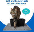 MIGHTY MONKEY Waterproof BPA Free Cat Litter Box Trapping Mat, Easy Clean Floors, Textured Backing, Soft on Sensitive Kitty Paws, Cats Accessories, Less Waste, Stays in Place, 35x23, Slate Gray