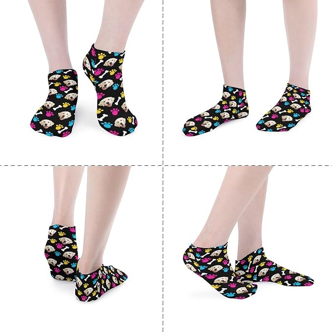 Personalized Ankle Socks with Face Custom Photo Socks Low Cut Ankle Socks Athletic Socks Valentine's Day Gifts for Women Men