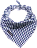 ARING PET Dog Bandanas, Navy Plaid Kerchief Triangle Bibs Scarf for Puppy Small Medium Large Boy Girl Dogs Cats-S