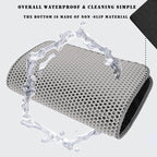 HCY&WLD Cat Litter Mat, 45x26/35x24/30x22/24x18 Inch Double Layer Cat Litter Box Mat, EVA Non-Slip, Waterproof Urine Proof Cat Litter Catcher Mat, Easy Clean Scatter Control (24x18 Inch, Black)