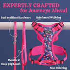 rabbitgoo Cat Harness and Leash for Walking, Escape Proof Soft Adjustable Vest Harnesses for Cats, Easy Control Breathable Reflective Strips Jacket, Coconut Fuchsia,M