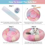 Cat Beds for Indoor Cats,20 Inch Dog Bed for Small Melium Large Dogs, Washable-Round Pet Bed for Puppy and Kitten with Slip-Resistant Bottom
