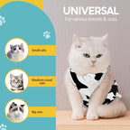 Avont Cat Recovery Suit - Kitten Onesie for Cats After Surgery, Cone of Shame Alternative Surgical Spay Suit for Female Cat, Post-Surgery or Skin Diseases Protection -Cow(S)