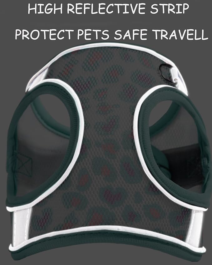 Dog Harness for Small Medium Dogs No Pull, Cat Harness and Leash Set, Step in Puppy Harness. (Green, S)