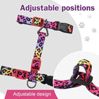 Hikiko Cat Harness and Leash Set Escape Proof Adjustable Walking Travel Soft Kitten Harness for Small Medium Large Cats (Gradient Leopard, M)