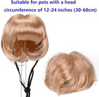 Funny Cosplay Wig for Dog, Headwear Apparel, Pet Costumes, Cat Dress up for Halloween, Christmas, Parties, Festivals (Golden Straight Hair)