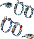 Halypet 2-Pack Cat Harness and Leash Set, Escape Proof 3-in-1 Adjustable Harness for Cats, Soft Lightweight, Easy On & Control for Walking, Travel & Outdoor Use, Medium (Navy & Blue)