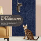 78.7"X15.8" Cat Scratching Mat, Self-Adhesive Cats Carpet, DIY Scratch Furniture Protector for Couch, Sofa, Wall & Doors, Durable Cat Scratch Guards Couch Cats Scratcher from Claws (Dark Blue)