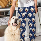 Artsadd Personalized Christmas Pajama Pants Socks for Men Custom Photo Pajama Bottoms for Men S-XXL
