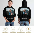 Artsadd Custom Face Unisex athletic Pockets Sweatshirt Loose Hoodie Custom Christmas Long Sleeve Sweatshirt Hooded Pullover