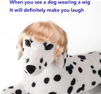 Funny Cosplay Wig for Dog, Headwear Apparel, Pet Costumes, Cat Dress up for Halloween, Christmas, Parties, Festivals (Golden Straight Hair)
