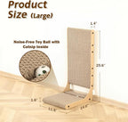 Zakkart 2-Pack Cat Scratching Board, 25.6'' Tall Cardboard L Shape Vertical Cat Scratchers for Indoor Cats, Cat Scratching Post for Wall and Couch, Large