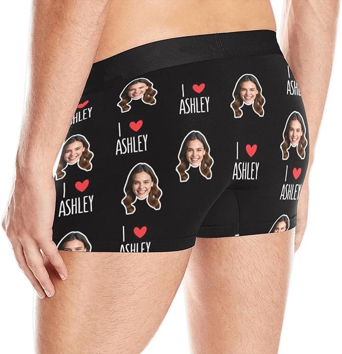 M YESCUSTOM Custom Boxers Briefs for Men Personalized Boxers with Face Mens Funny Underwear with Photo XS-5XL