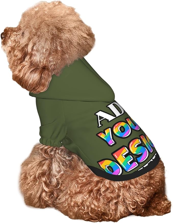 Custom Dog Hoodie, Personalized Dog Sweatshirt, Dog Clothes for Small Dogs Customizable, Army Green, XS, Ropa para Perros Pequeños, Customized Pets Puppy Clothes, Personalized Gifts