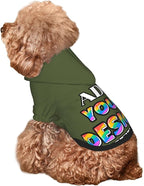 Custom Dog Hoodie, Personalized Dog Sweatshirt, Dog Clothes for Small Dogs Customizable, Army Green, XS, Ropa para Perros Pequeños, Customized Pets Puppy Clothes, Personalized Gifts