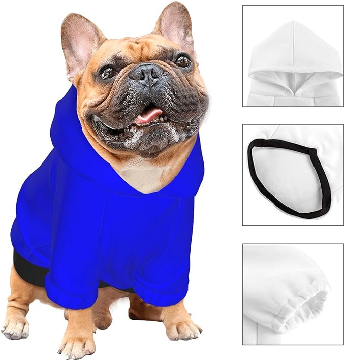 Dog Hoodie Design Your Own Personalized Pet Hoodies Small Pets Wear Shirt Customized Dog Clothes Custom Hooded Sweatshirt Pullover Text Image Dogs Puppy Cat and Kitten, Blue, XL,