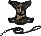 Voyager Escape-Proof Step-in Lock Cat Harness & 5ft Neoprene-Handle Leash Set All-Weather Mesh with Reflective Stitching for Small to Large Cats by Best Pet Supplies, Army/Black Trim, XXXS
