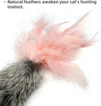 3 Pack Rabbit Fur Catnip Toys with Feathers – Interactive Carrot Cat Toys with Galls Fruit for Indoor Cats and Kittens