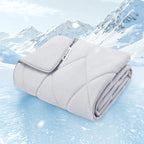 Luciphia Premium Cooling Dog Blanket for Small Medium Dogs Q-max>0.4 Washable Self-Cooling Cat Pet Mat Puppy Breathble Calming Throw for Beds Couches (Light Grey,40x60 inches)