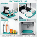 Small Silicone Pet Food Mat with Raised Edge for Food and Water Bowl, Square Dog Feeding Mats, Cat Food Trays for Floor Waterproof, Rubber Tray for Dogs and Cats, 12 x 12 x 0.7 Dark Turquoise