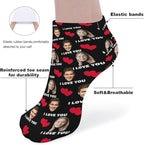 Personalized Ankle Socks with Face Custom Photo Socks Low Cut Ankle Socks Athletic Socks Valentine's Day Gifts for Women Men