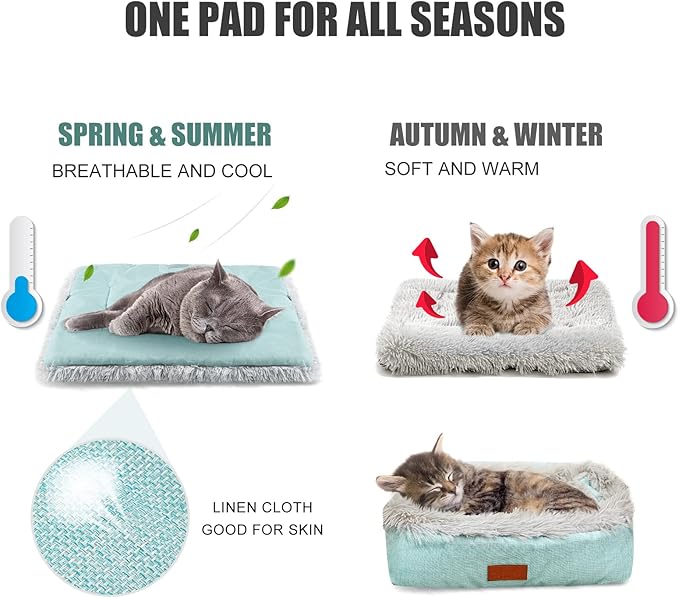 Self Warming Cat Bed, Foldable Self Heated Cat Mat Extra Warm Thermal Heating Pad 24 x 20 inch for Indoor Outdoor Cats, Non-Slip Bottom Washable Non Electric